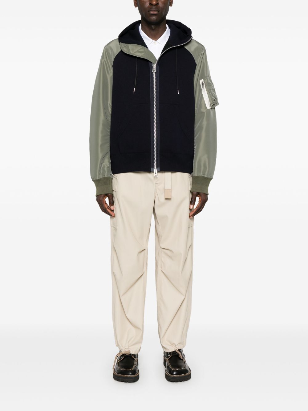 sacai Hoodie met vlakken - Blauw