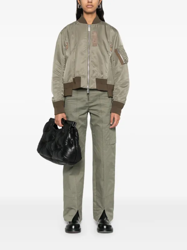 Sacai プリーツ ボンバージャケット | グリーン | FARFETCH JP