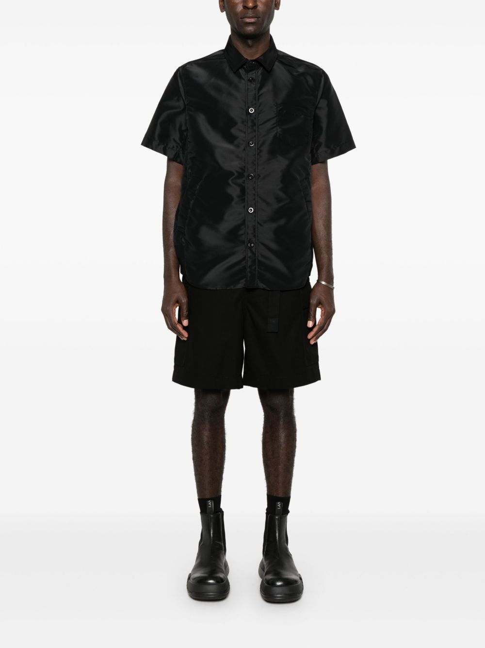 sacai Shorts met ceintuur - Zwart