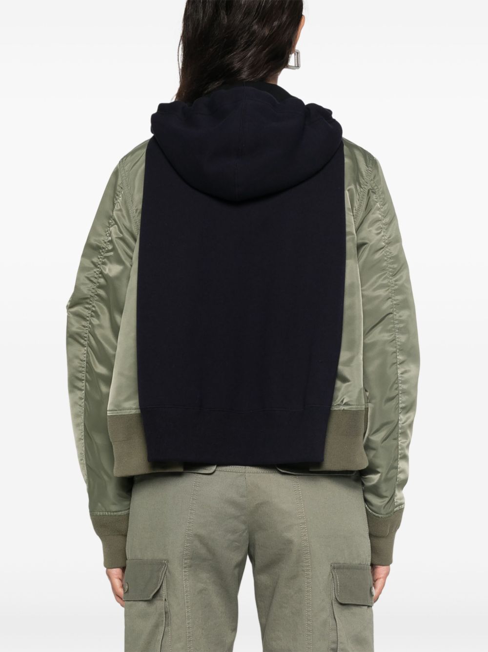 SACAI PANELLED HOODED JACKET