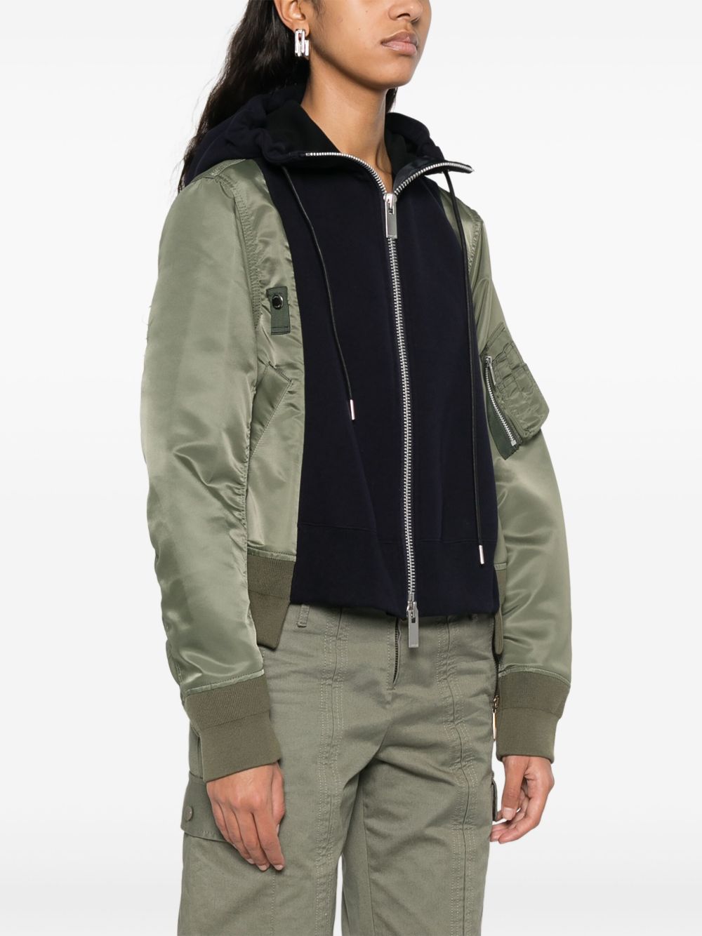 SACAI PANELLED HOODED JACKET