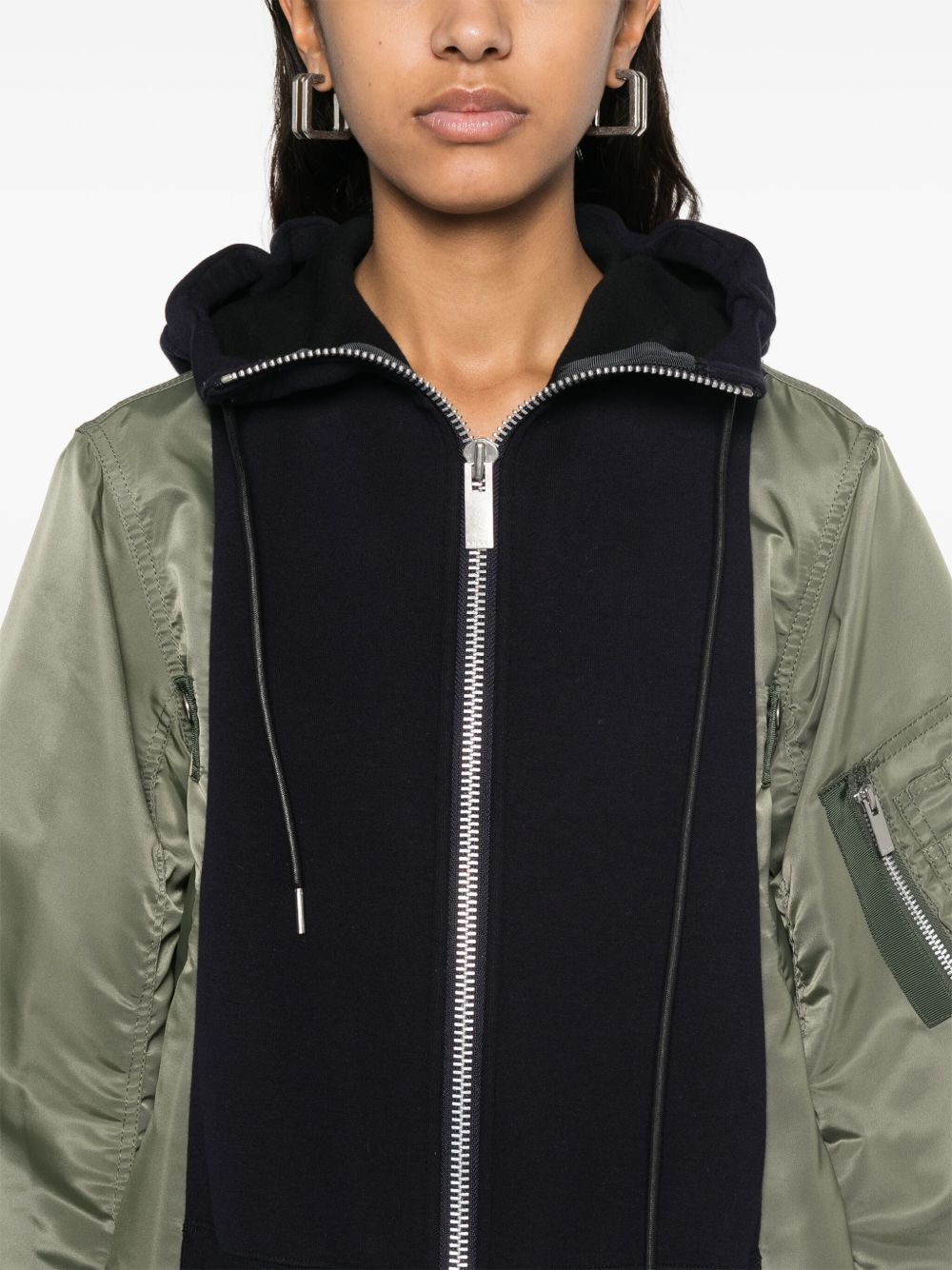 SACAI PANELLED HOODED JACKET