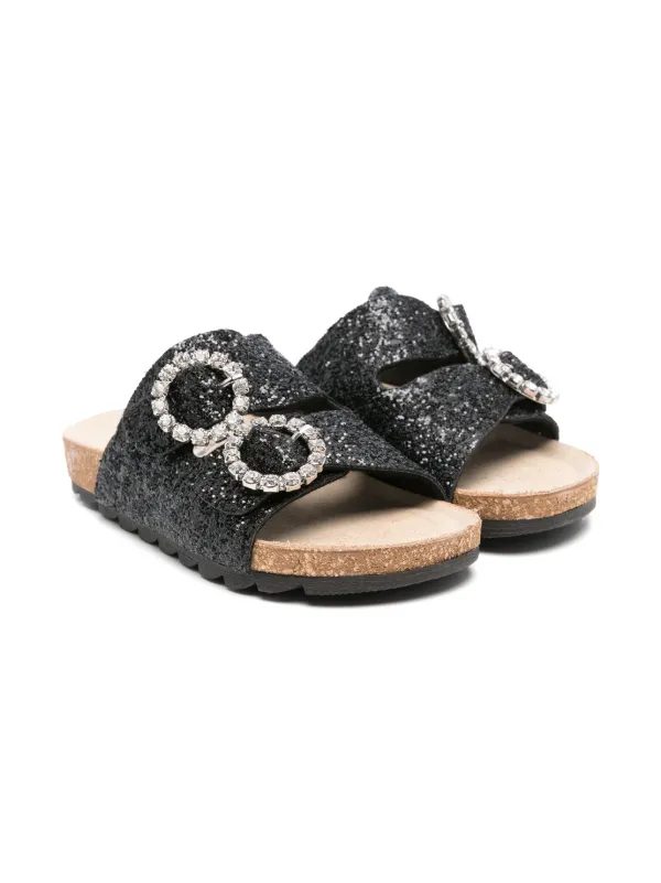 Monnalisa glitter-embellished Sandals Black FARFETCH PH
