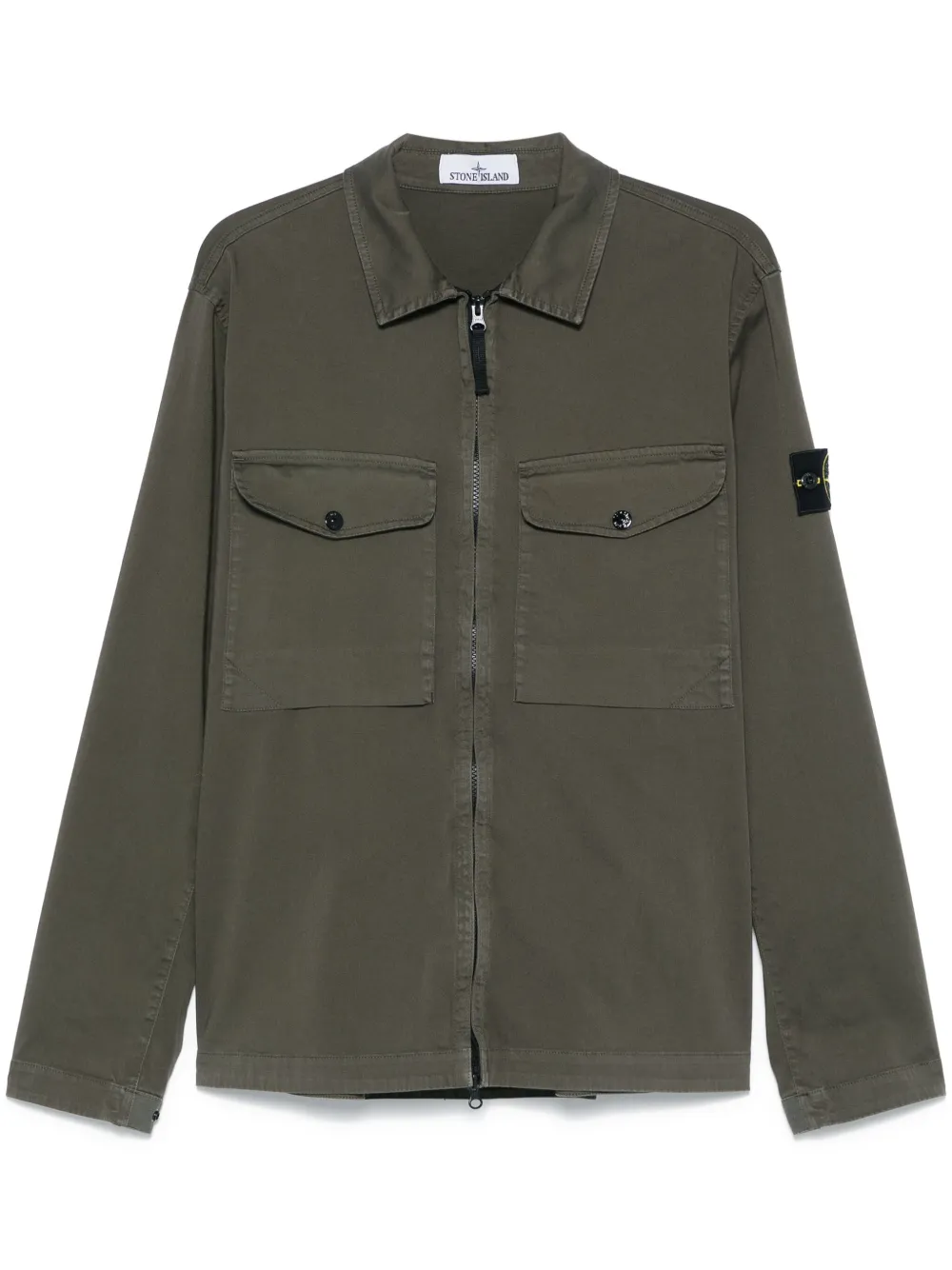 Stone Island Shirtjack met Compass-logopatch Groen