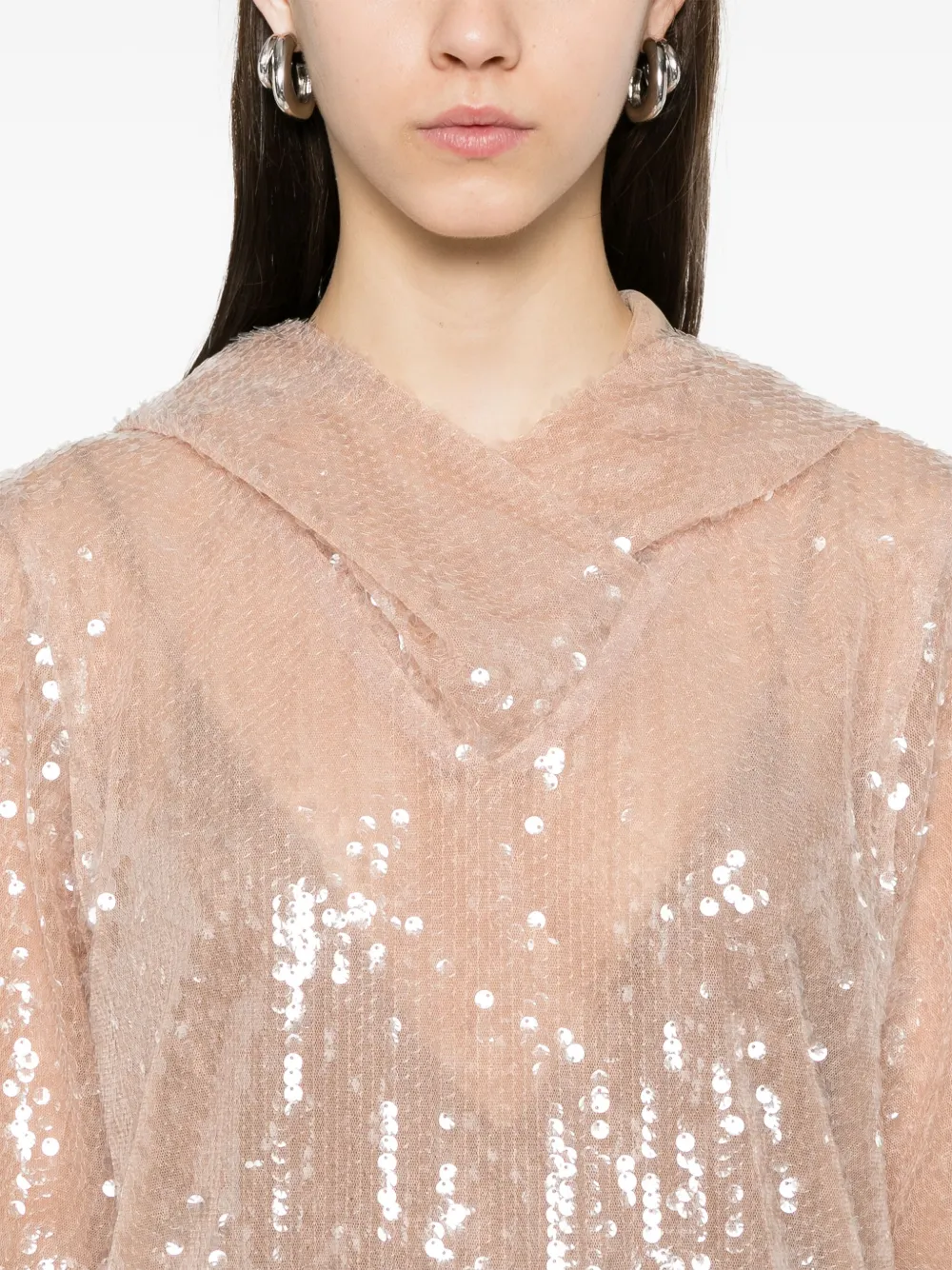 Giuseppe Di Morabito Mini-jurk verfraaid met pailletten Beige