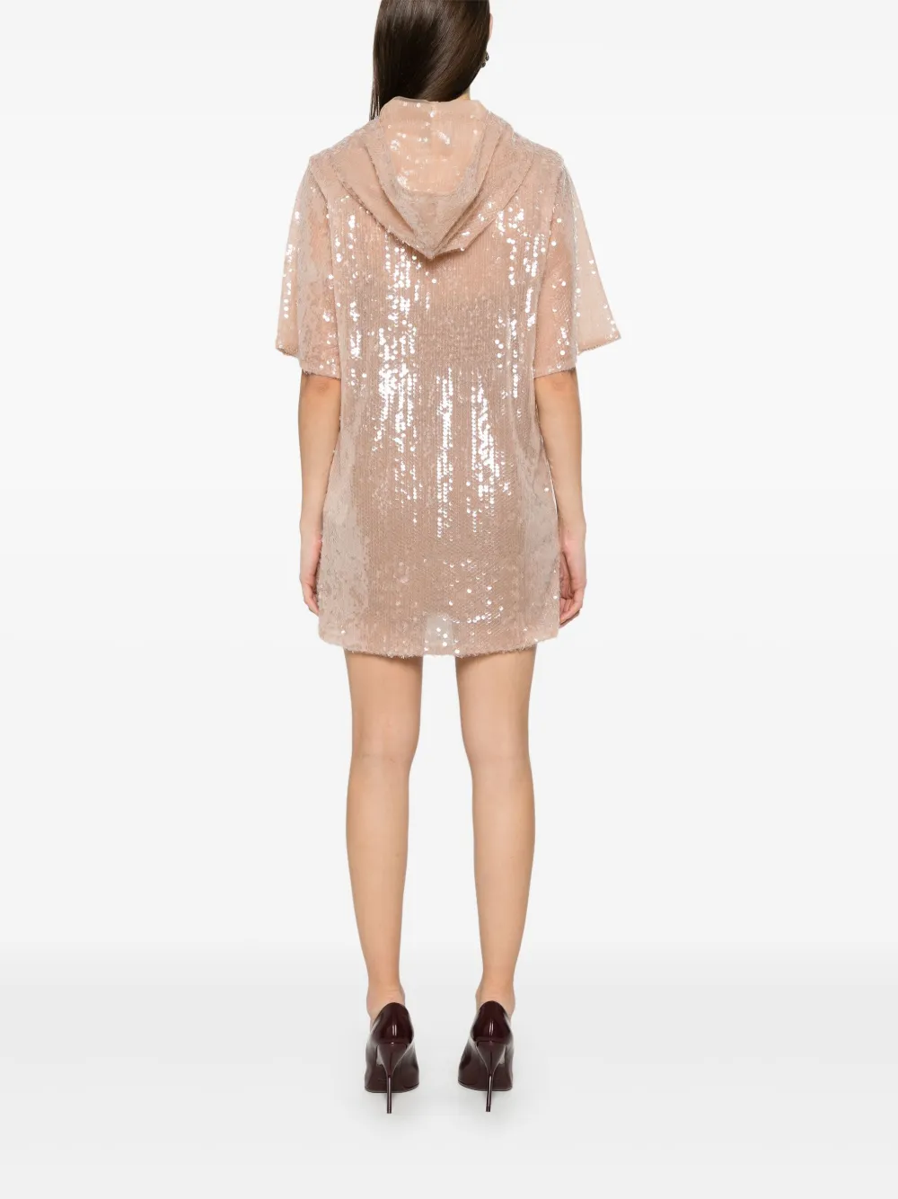 Giuseppe Di Morabito Mini-jurk verfraaid met pailletten Beige