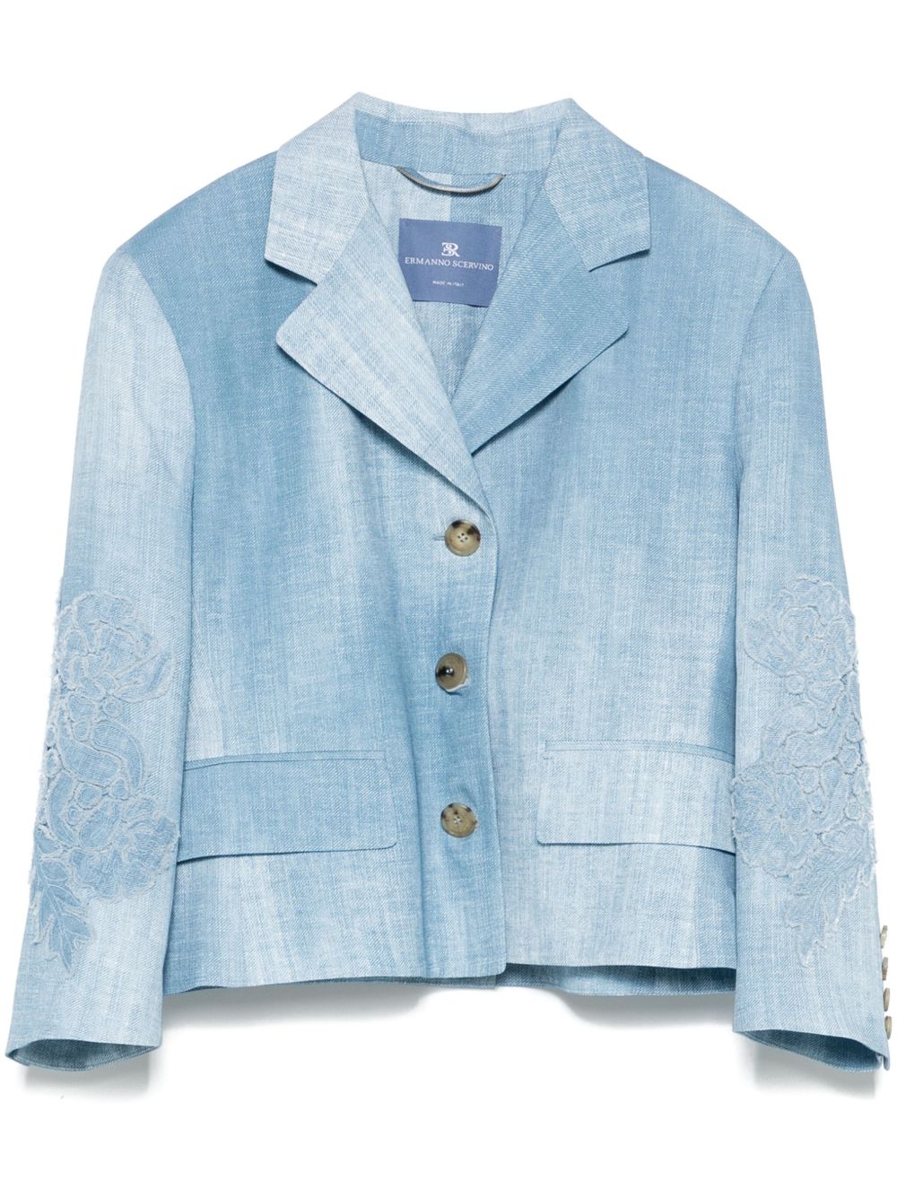 Ermanno Scervino Blazer met kanten applicatie Blauw