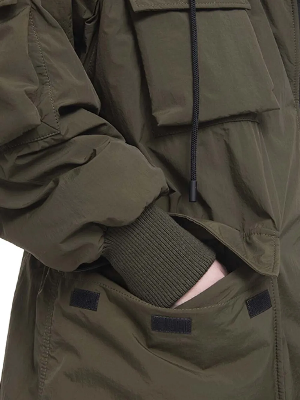 Iceberg embroidered-logo hooded coat Groen