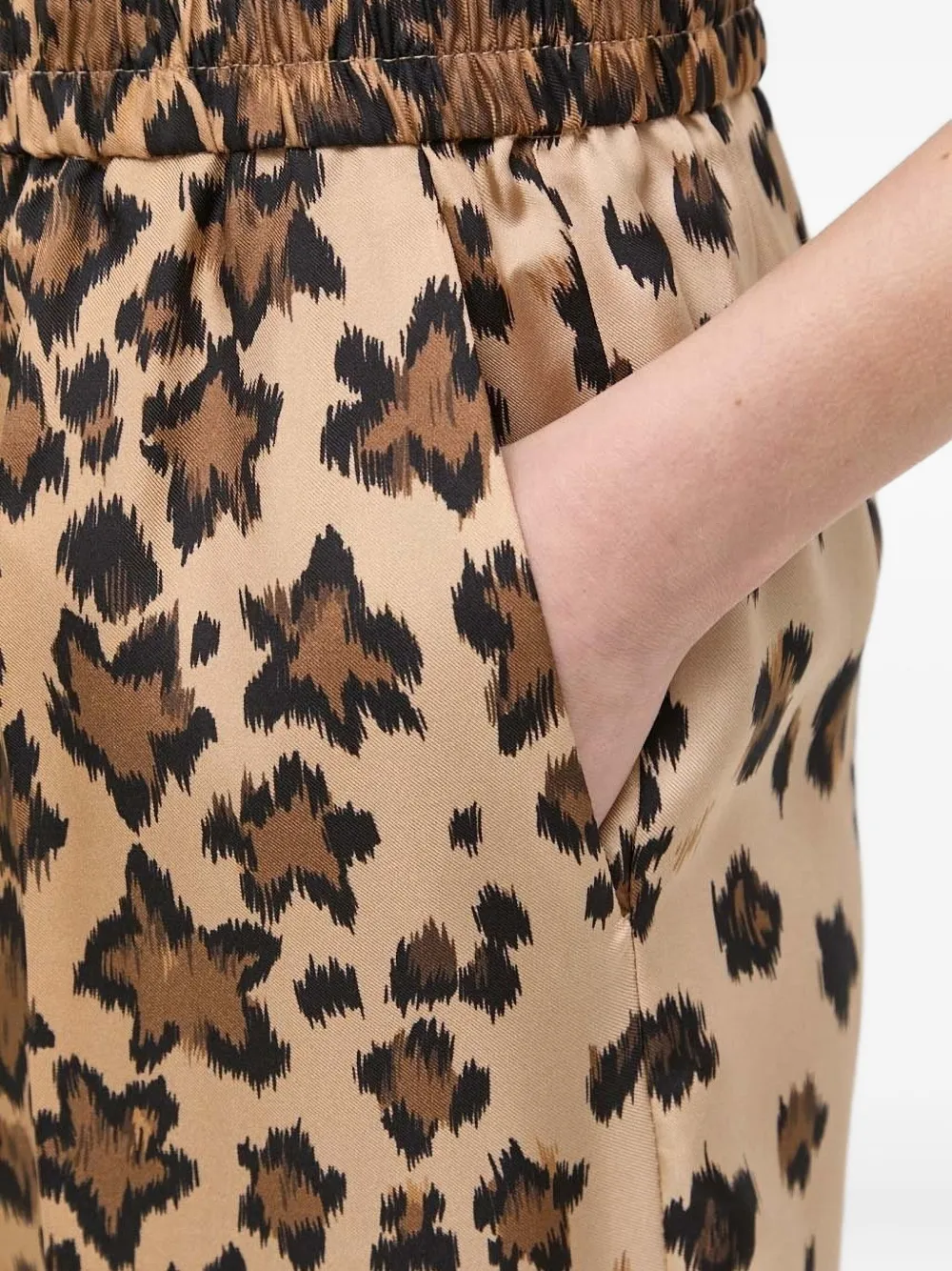RED Valentino Broek met luipaardprint en zijzak Bruin
