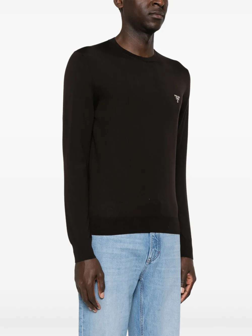 Prada Trui met geborduurd logo Bruin