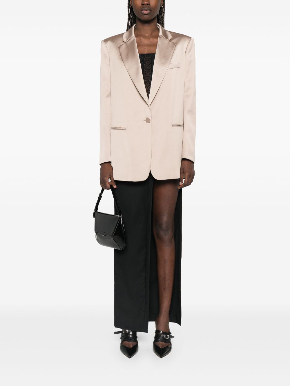 THE ANDAMANE satined blazer - Neutrals