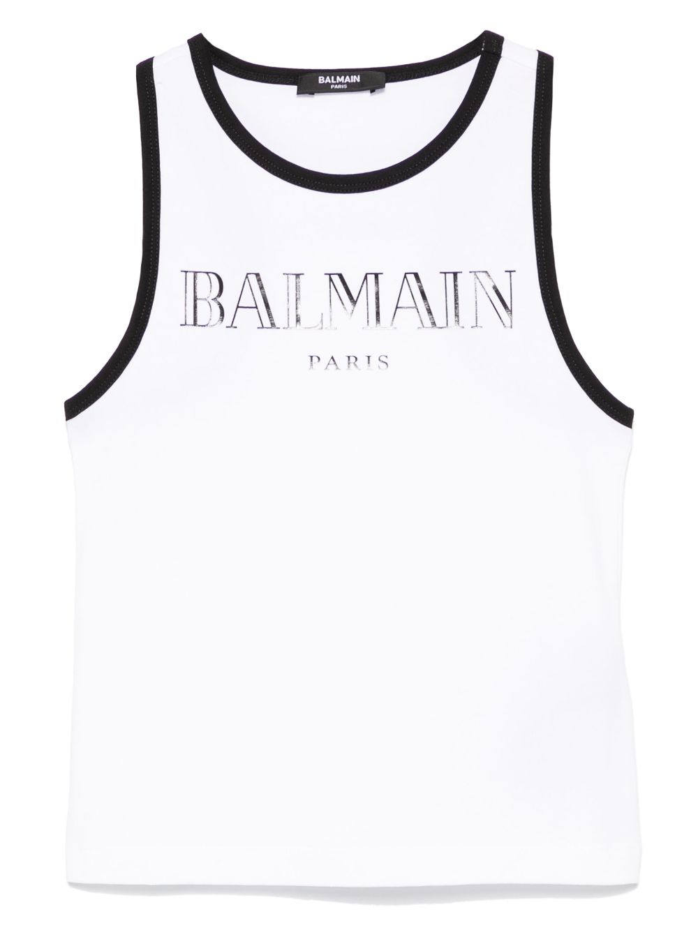 Balmain Kids logo-print tank top - White