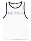 Balmain Kids logo-print tank top - White