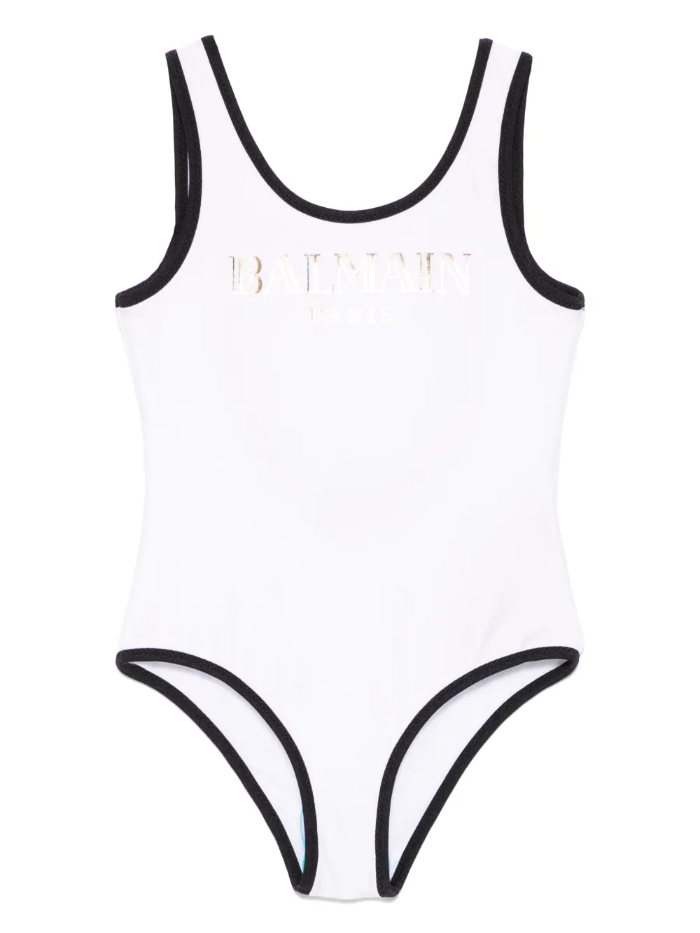 Balmain Kids ロゴ ワンピース水着 - ホワイト Balmain Kids ロゴ ワンピース水着 - ホワイト