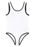 Balmain Kids logo-print swimsuit - White