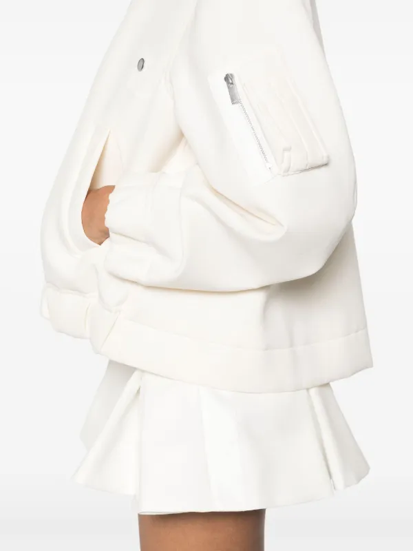 Black Suiting Bonding Bomber Jacket by sacai on Sale