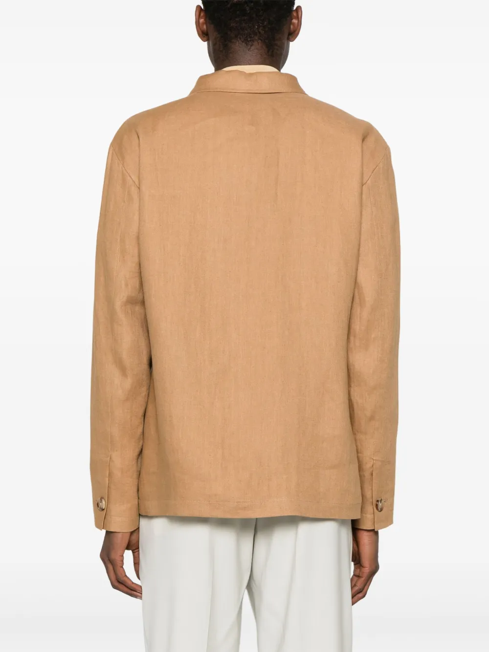 Lardini Linnen shirtjack Bruin