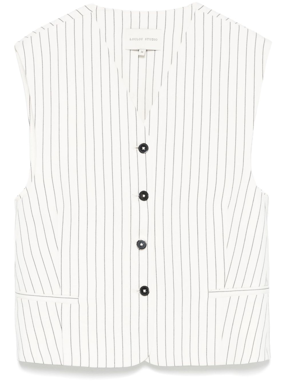 Loulou Studio striped waistcoat - White