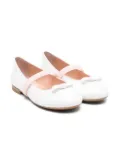 Dolce & Gabbana Kids bow-detail leather ballerinas - White