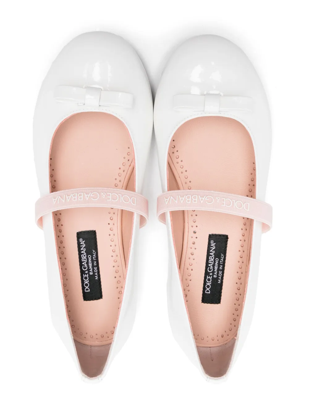 Dolce & Gabbana Kids Ballerina's met strikdetail Wit