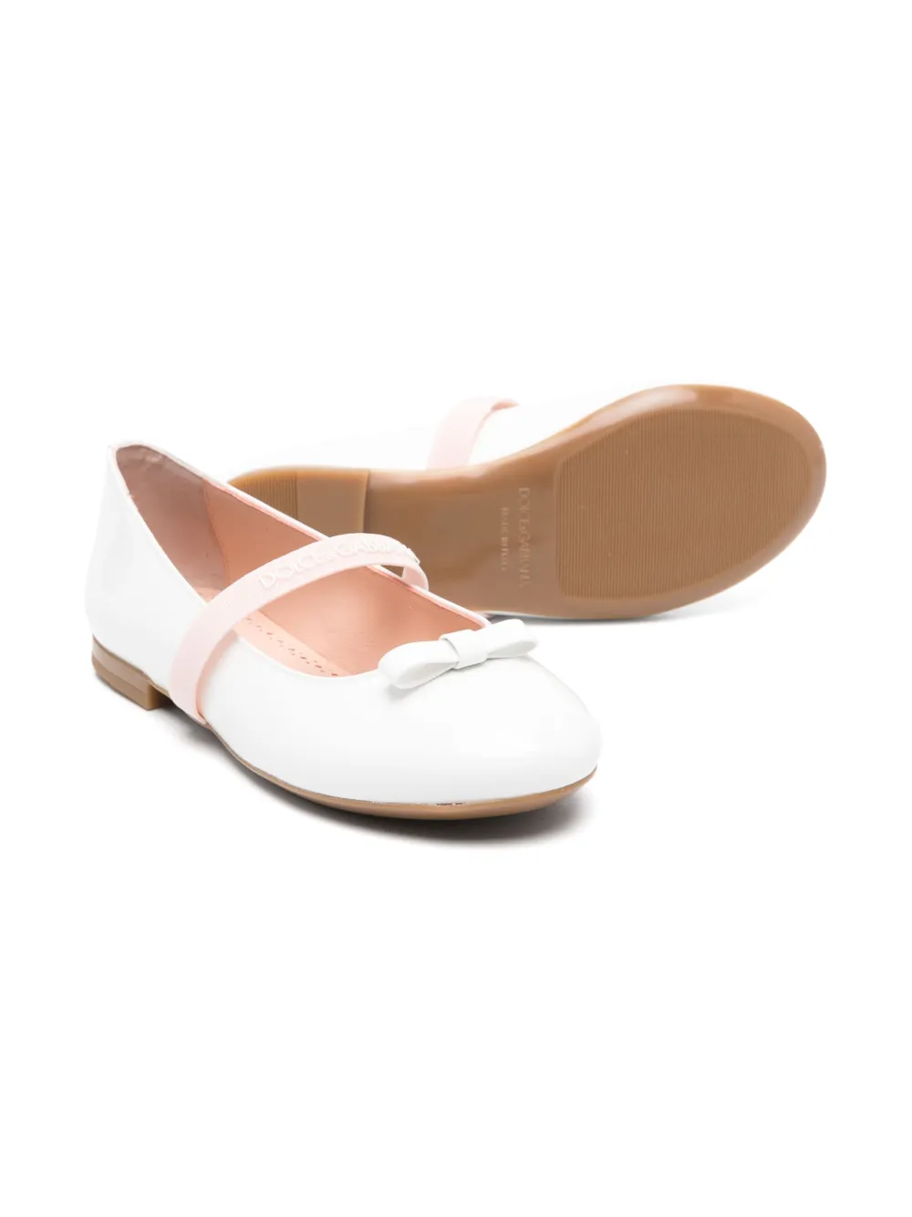 Dolce & Gabbana Kids Ballerina's met strikdetail Wit