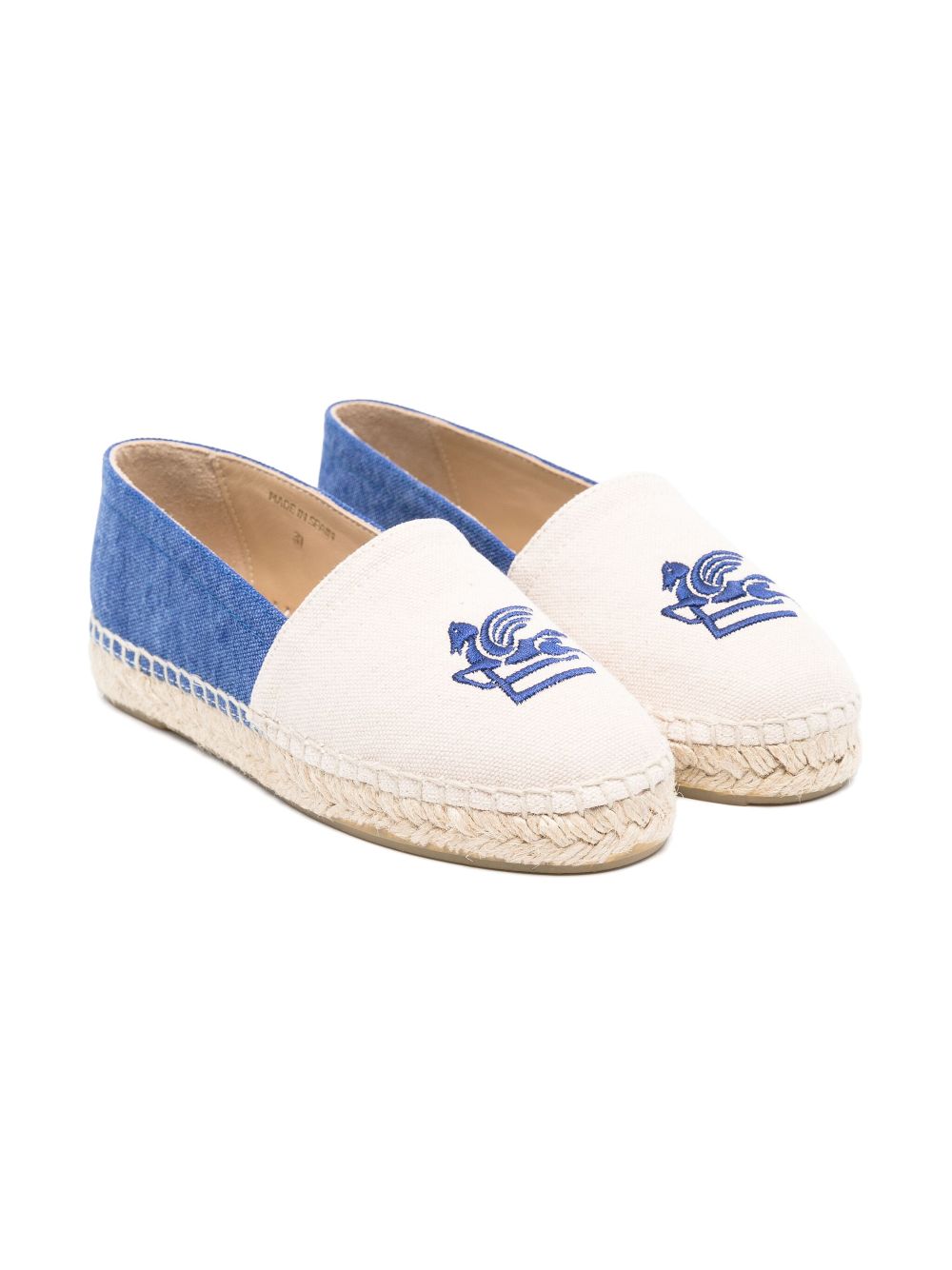 ETRO KIDS Espadrilles met Pegaso-patroon Beige