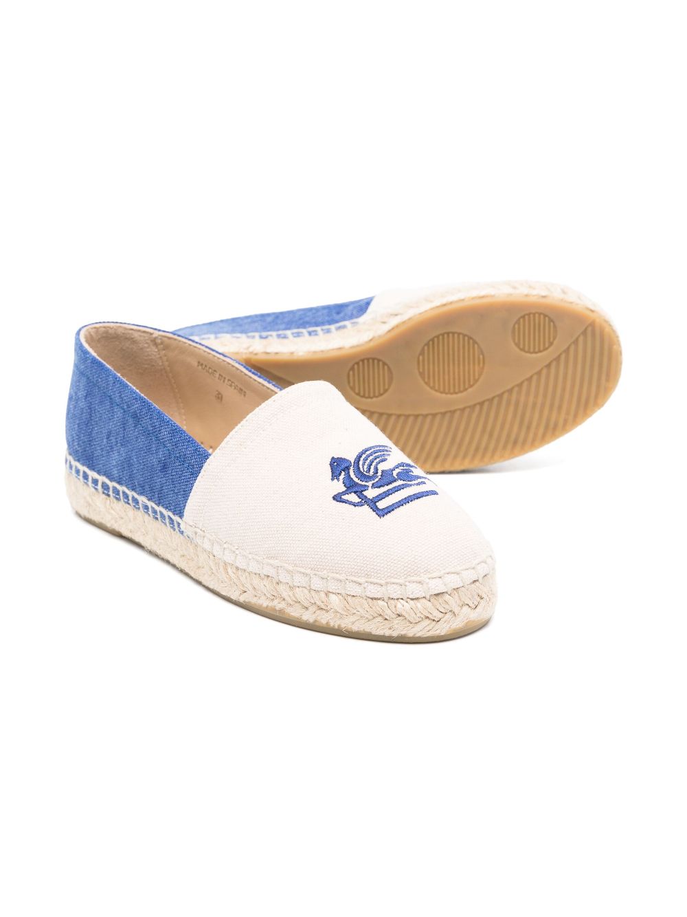 ETRO KIDS Espadrilles met Pegaso-patroon - Beige