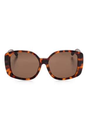Linda Farrow Debbie oval-frame Sunglasses | Brown | FARFETCH JO display picture 2