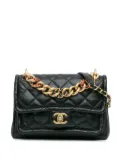 CHANEL Pre-Owned 2000-2020 CC Quilted Lambskin Chain Link Flap satchel - Black