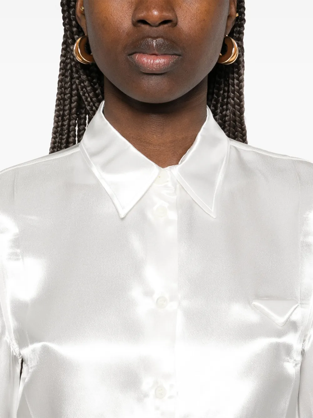 Prada Satijnen blouse Wit