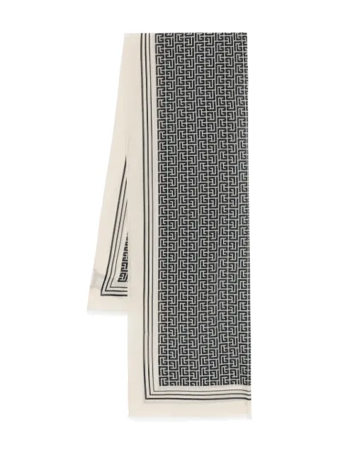 Balmain Kids Sciarpa con monogramma PB Labyrinth