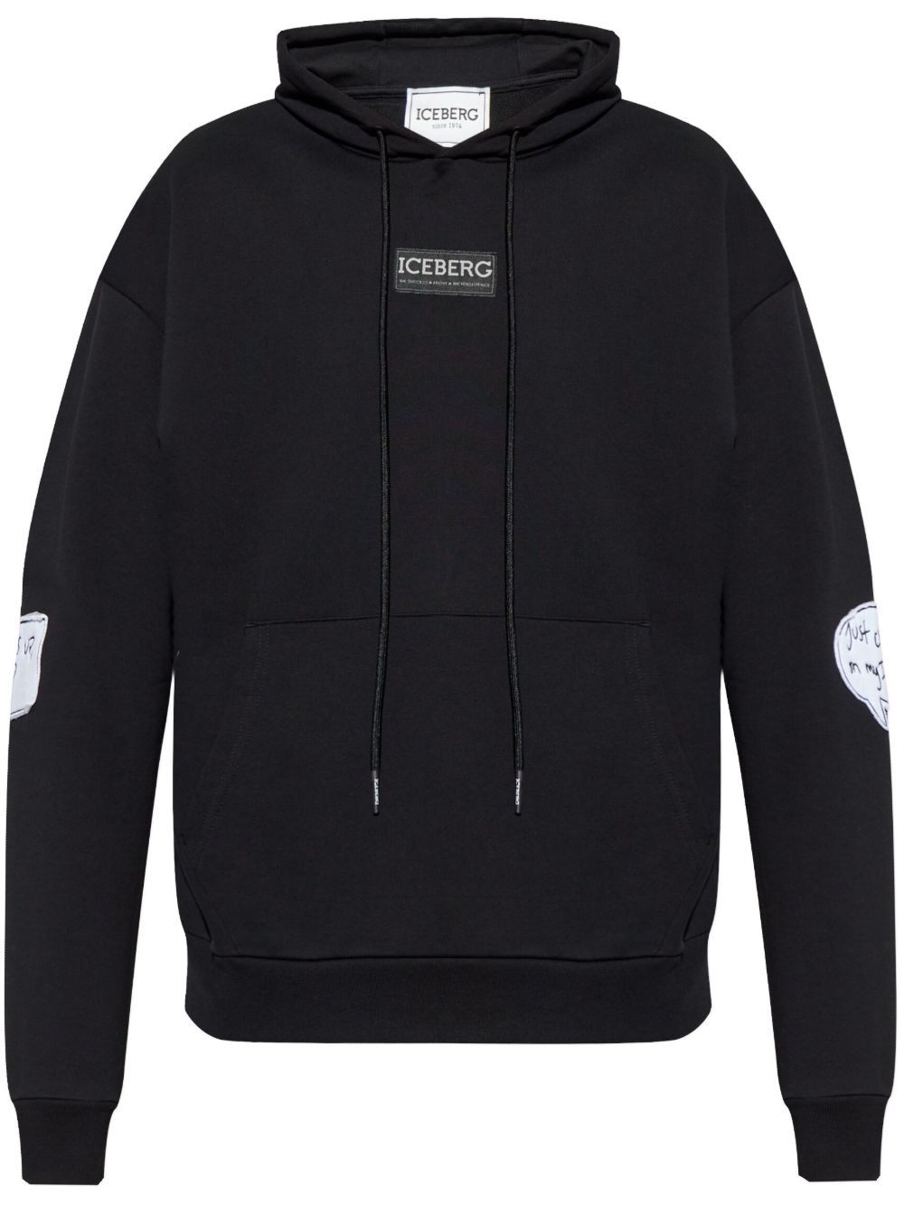 Iceberg Katoenen hoodie Zwart