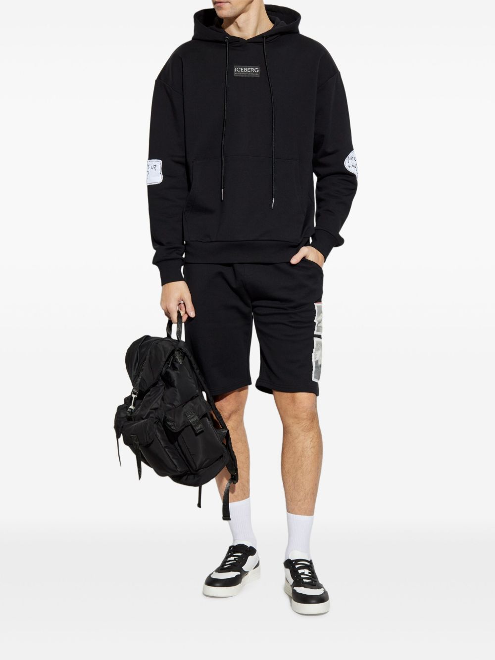 Iceberg cotton hoodie - Zwart