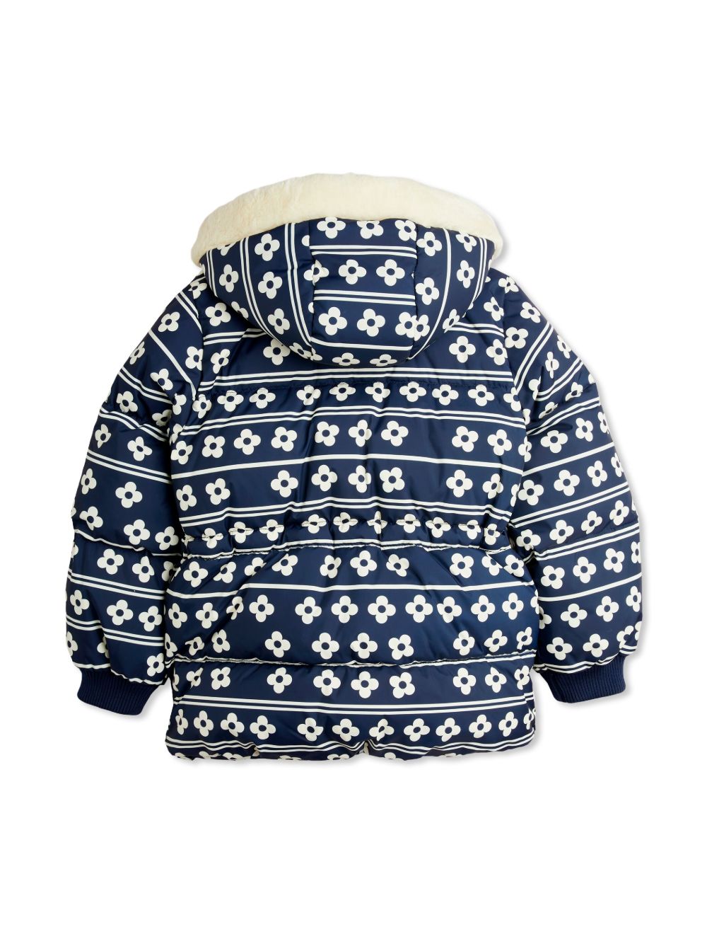 Mini Rodini floral-print padded jacket - Blue