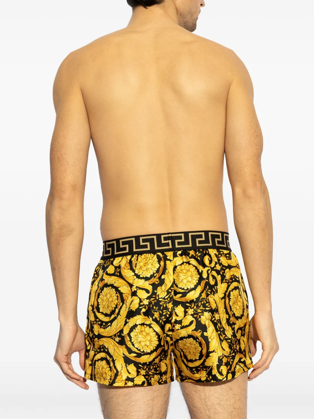 Versace Shorts met Barocco-print Zwart