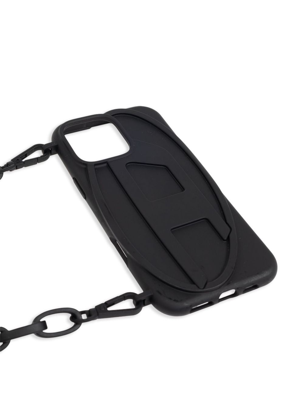 Diesel Oval D iPhone 16 Pro Max hoesje met ketting - Zwart