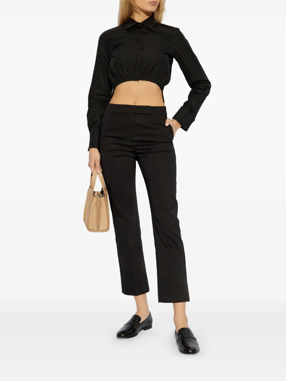 Max Mara Broek met toelopende pijpen - Zwart