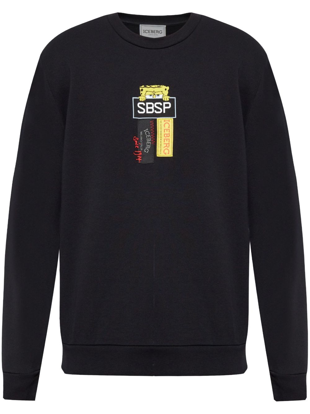 Iceberg Sweater met SpongeBob-print Zwart