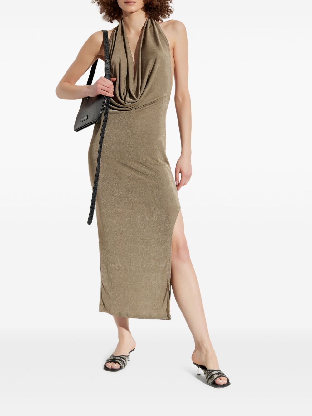 MISBHV Midi-jurk met col - Beige