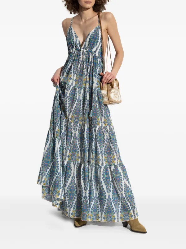 【色彩で魅せる】ETRO マキシドレス ETRO プリント マキシドレス | ブルー | FARFETCH JP