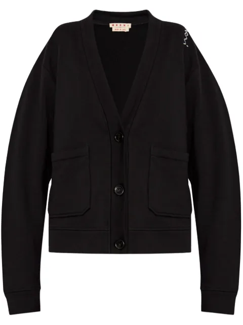 Marni embroidered-logo cardigan 