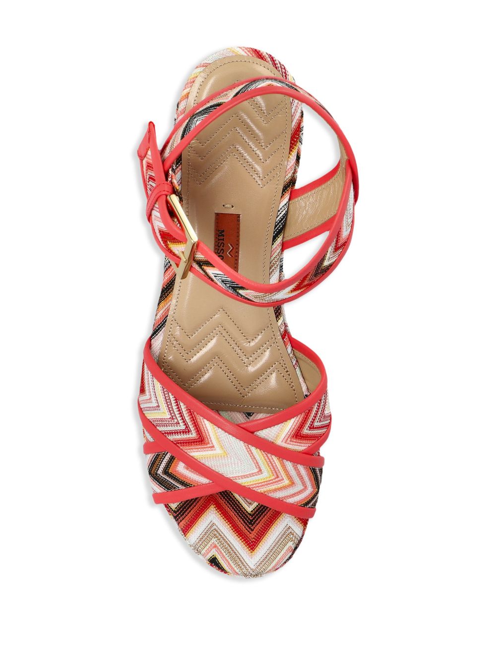 Missoni 80mm Zigzag platform sandals Red