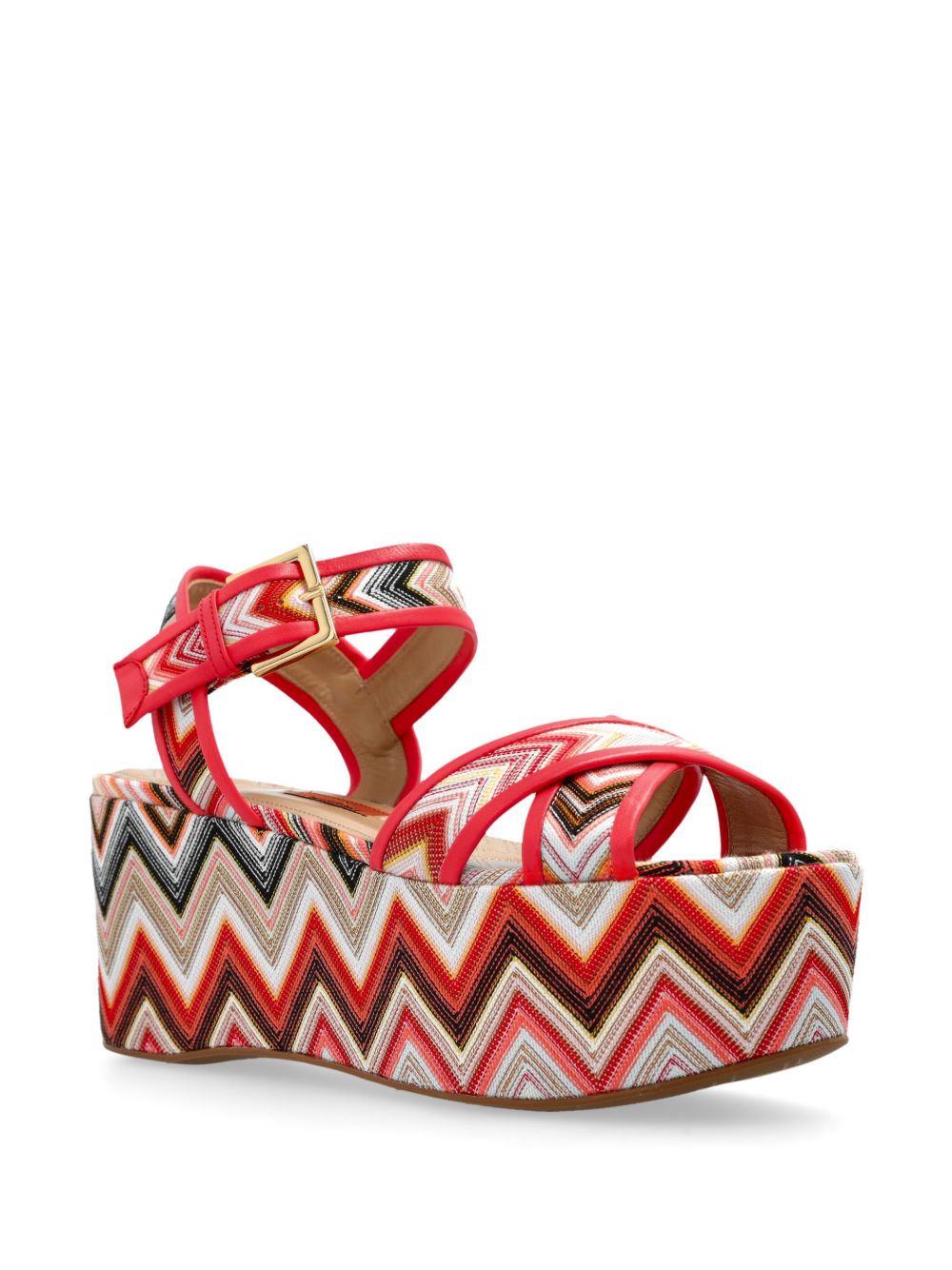 Missoni 80mm Zigzag platform sandals Red