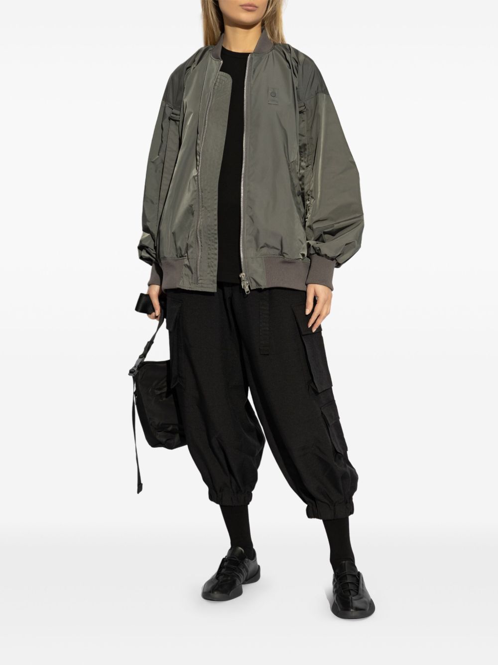 Yohji Yamamoto Bomberjack met logopatch - Groen