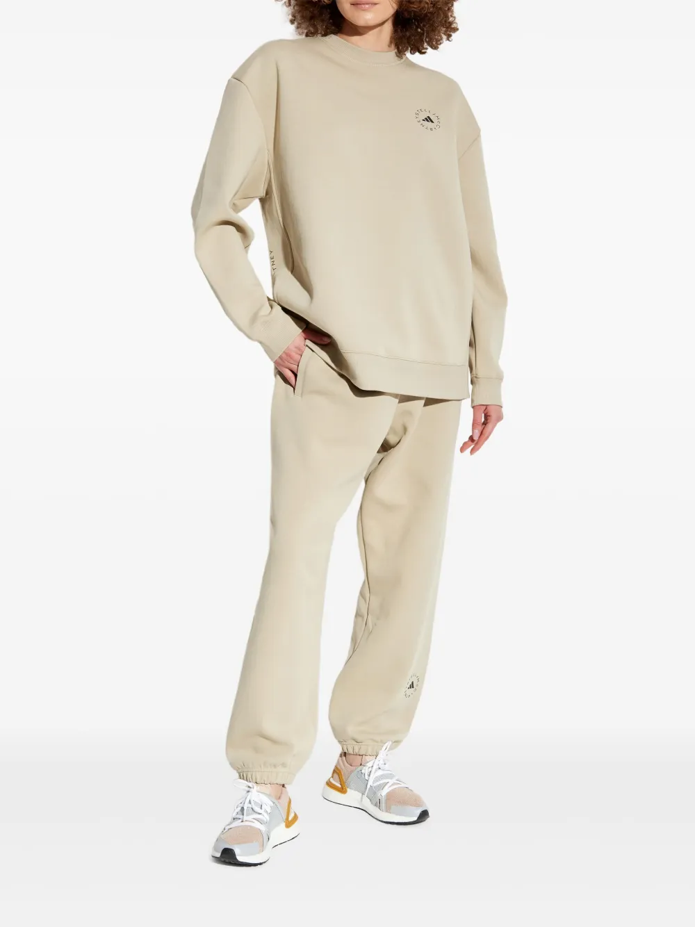 adidas by Stella McCartney logo-print sweatshirt - Beige