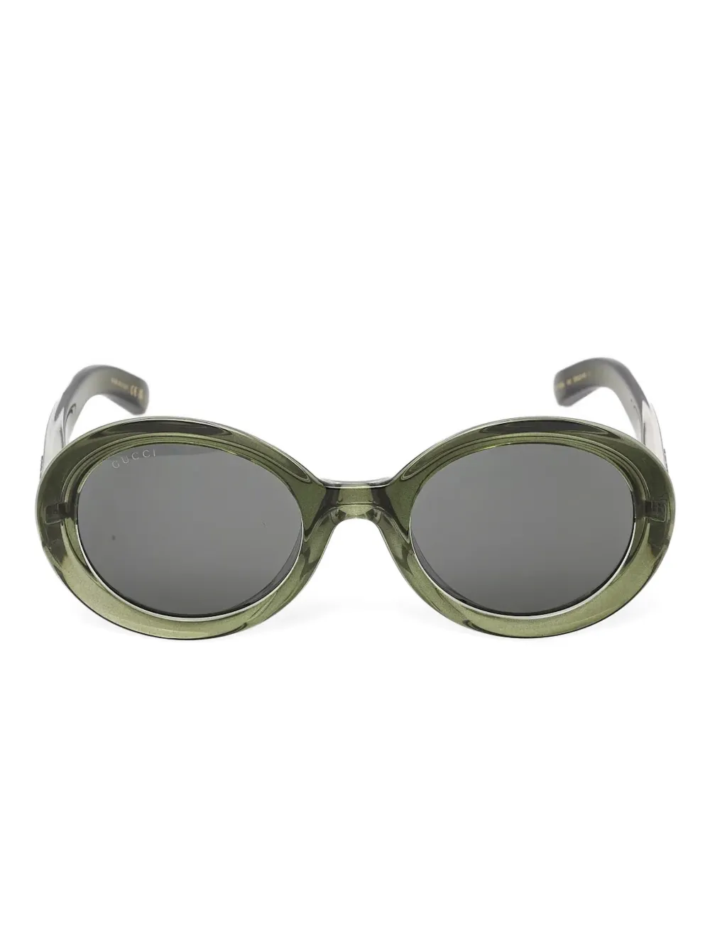 Gucci Eyewear Zonnebril met ovaal montuur Groen