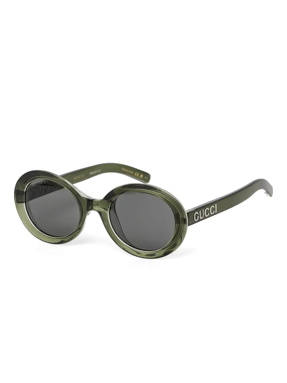 Gucci Eyewear Zonnebril met ovaal montuur Groen