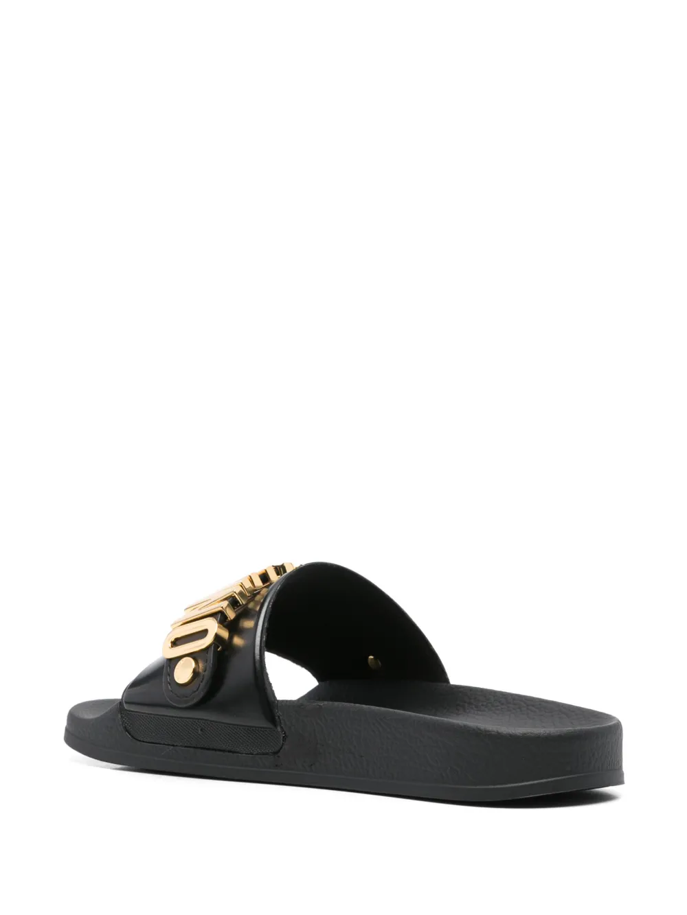 Moschino logo-lettering slides Black