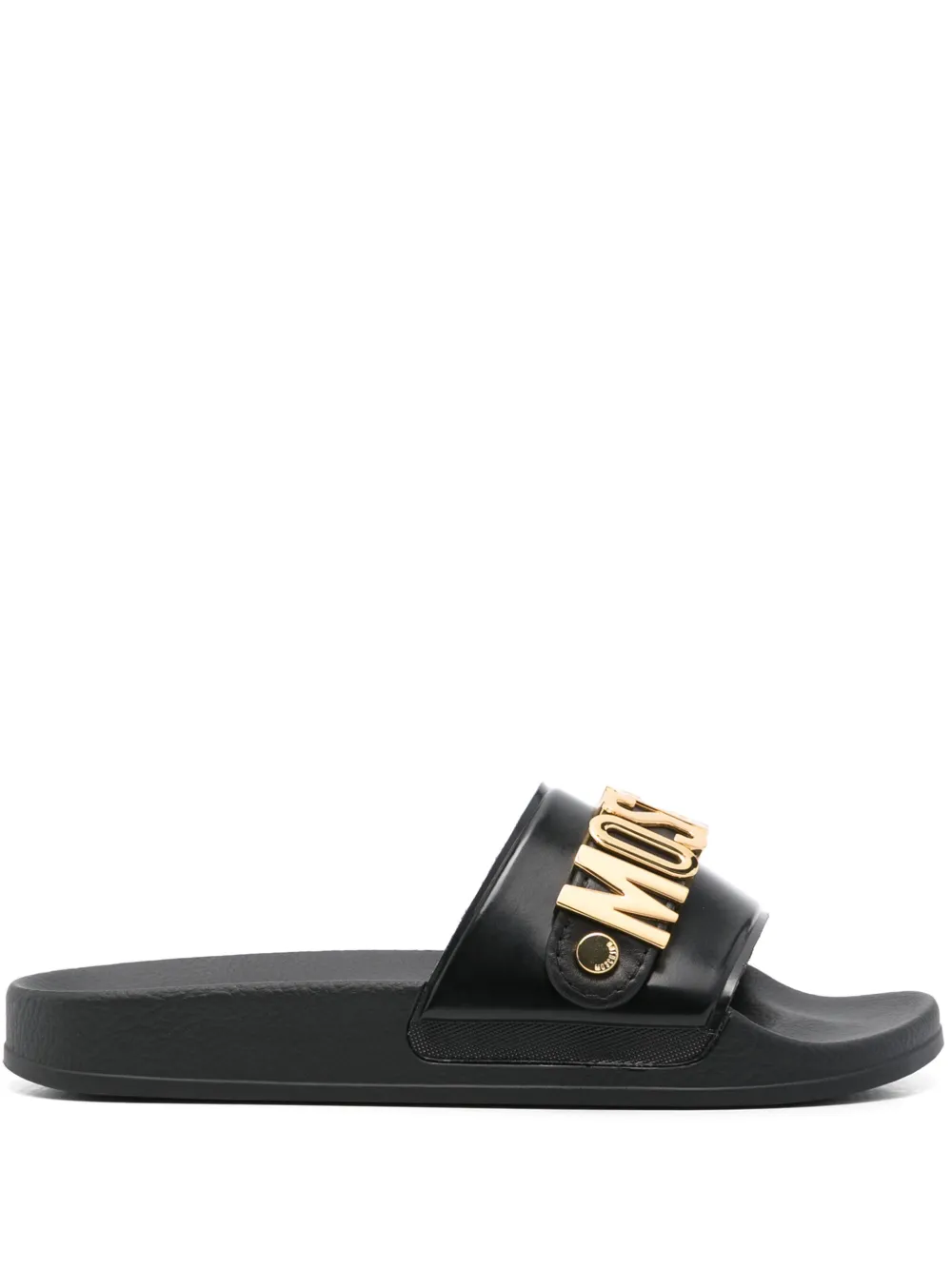 Moschino Slippers met logo Zwart