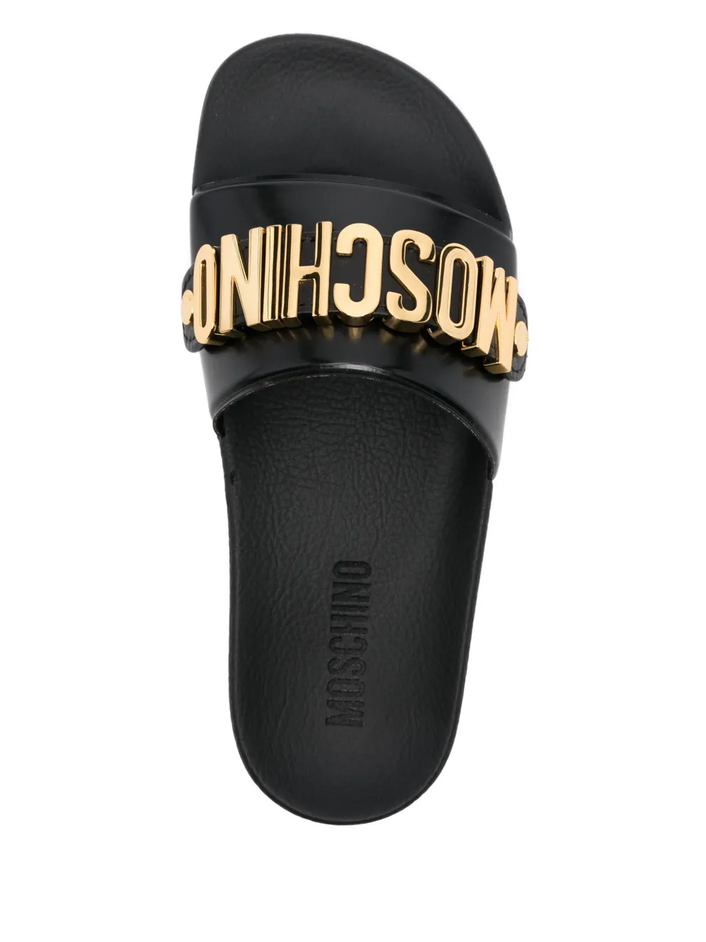 Moschino logo-lettering slides Black